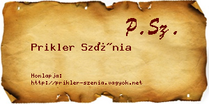 Prikler Szénia névjegykártya